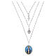 Collar Amen Virgen de Medjugorje con varias cadenas de latón rodiado s1