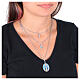 Collar Amen Virgen de Medjugorje con varias cadenas de latón rodiado s2