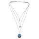 Collar Amen Virgen de Medjugorje con varias cadenas de latón rodiado s4