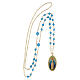 Brass necklace by Amen with light blue angelite and Our Lady of Medjugorje medal s4