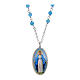 Our Lady of Medjugorje necklace in rhodium-plated brass with light blue angelite by Amen s1