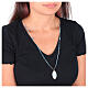 Collar Virgen de Medjugorje de latón rodiado con angelita celeste Amén s2