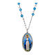 Colar Nossa Senhora de Medjugorje em latão rodinado com angelita azul-celeste Amen s1