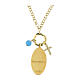Colar em latão dourado com angelita azul- celeste e zircões brancos Nossa Senhora de Medjugorje Amen s3