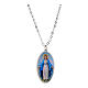 Collar Amen de latón rodiado medalla Virgen de Medjugorje s1