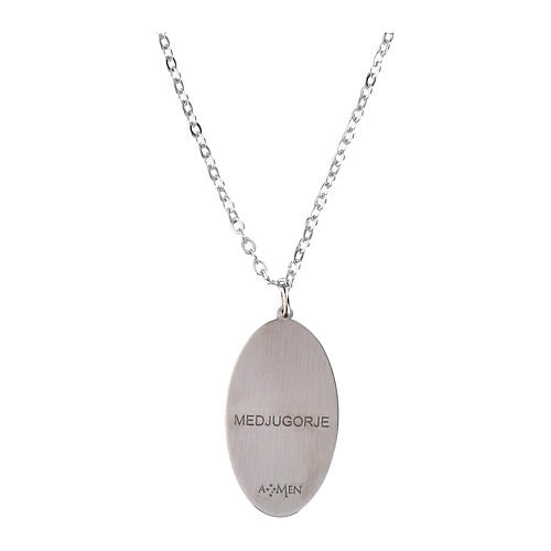 Collier Amen en laiton rhodié médaille Notre-Dame de Medjugorje 3