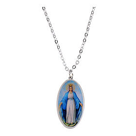 Collana Amen in ottone rodiato medaglia Madonna di Medjugorje