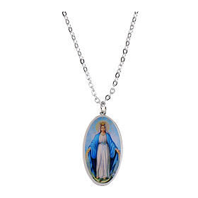 Collana Amen in ottone rodiato medaglia Madonna di Medjugorje
