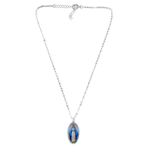 Collana Amen in ottone rodiato medaglia Madonna di Medjugorje 3