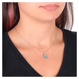 Collier ras du cou Amen en laiton doré Notre-Dame de Medjugorje Amen