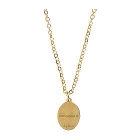 Collana girocollo Amen in ottone dorato Madonna di Medjugorje Amen