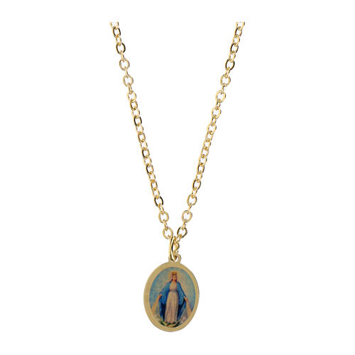 Collana girocollo Amen in ottone dorato Madonna di Medjugorje Amen 1