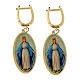 Pendientes colgantes Amen Virgen de Medjugorje de latón dorado s1