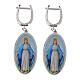 Pendientes colgantes de latón rodiado Virgen de Medjugorje Amen s1