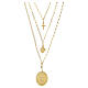 Collar Amen de latón dorado con zircones blancos de la Virgen de Pompeya s3