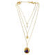 Our Lady of Pompeii necklace in gold-plated brass with white zircons, Amen s4