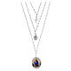 Rhodium-plated brass necklace Amen with white zircons, Virgin of the Rosary of Pompeii s1