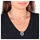 Collar de latón rodiado Amen con zircones blancos Virgen de Pompeya s2