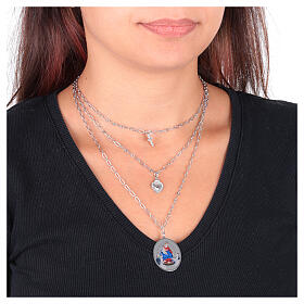 Collana in ottone rodiato Amen con zirconi bianchi Madonna di Pompei