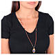 Gold-plated brass necklace by Amen with red jasper beads, Virgin of the Rosary of Pompeii s2