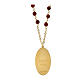 Gold-plated brass necklace by Amen with red jasper beads, Virgin of the Rosary of Pompeii s3