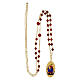 Collier en laiton doré Amen avec jaspe rouge Notre-Dame du Rosaire de Pompéi s4