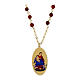 Collana in ottone dorato Amen con diaspro rosso Madonna di Pompei s1