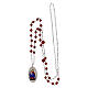 Collier Notre-Dame du Rosaire de Pompéi en laiton rhodié avec jaspe rouge Amen s4