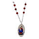 Collana Madonna di Pompei in ottone rodiato con diaspro rosso Amen s1