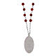 Collana Madonna di Pompei in ottone rodiato con diaspro rosso Amen s3