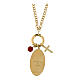 Collar de latón dorado con jaspe rojo y zircones blancos Virgen de Pompeya Amen s2