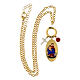 Collar de latón dorado con jaspe rojo y zircones blancos Virgen de Pompeya Amen s3