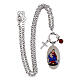 Collar de latón rodiado Amen con jaspe rojo y zircones blancos Virgen de Pompeya s3