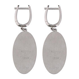 Amen earrings with rhodium-plated brass Virgin of the Rosary of Pompeii pendants