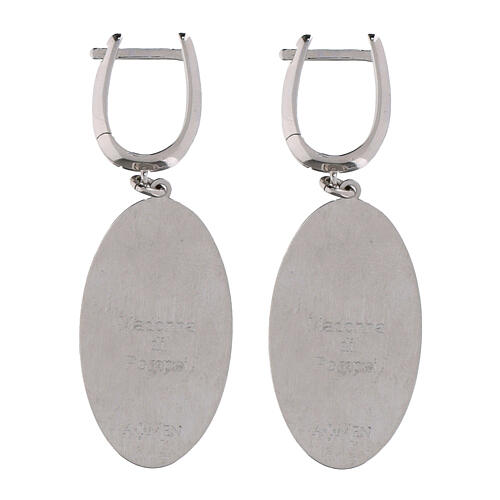 Amen earrings with rhodium-plated brass Virgin of the Rosary of Pompeii pendants 2