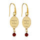 Dangling earrings with red jasper in gilded brass Amen Virgin of the Rosary of Pompeii s2