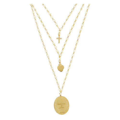 Collares Amen Virgen de Loreto latón dorado con zircones blancos 2