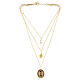 Collana a strati Amen Madonna di Loreto ottone dorato con zirconi bianchi s4