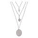 Layered necklace Amen of rhodium-plated brass, Our Lady of Loreto with white rhinestones s3