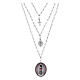 Collar Amen latón rodiado Virgen de Loreto con zircones blancos s1