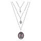 Collar Amen latón rodiado Virgen de Loreto con zircones blancos s1