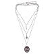 Collar Amen latón rodiado Virgen de Loreto con zircones blancos s4