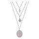 Collana a strati Amen ottone rodiato Madonna di Loreto con zirconi bianchi s2