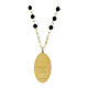 Collar Amen de latón dorado con granos de ónix negro medalla Virgen de Loreto s3
