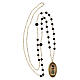 Amen Necklace in Gilded Brass with Black Onyx Beads Our Lady of Loreto Medal s4