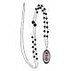 Collana Amen grani in onice nera medaglia Madonna di Loreto in ottone rodiato s7