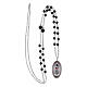 Collana Amen grani in onice nera medaglia Madonna di Loreto in ottone rodiato s4