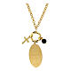 Collar Amen de latón dorado con ónix negro y zircones blancos Virgen de Loreto s2