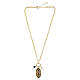 Collar Amen de latón dorado con ónix negro y zircones blancos Virgen de Loreto s3