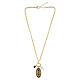 Collar Amen de latón dorado con ónix negro y zircones blancos Virgen de Loreto s4